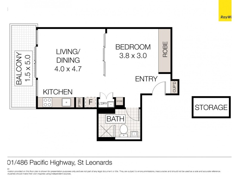 1201/486 Pacific Highway, St Leonards NSW 2065 Floorplan