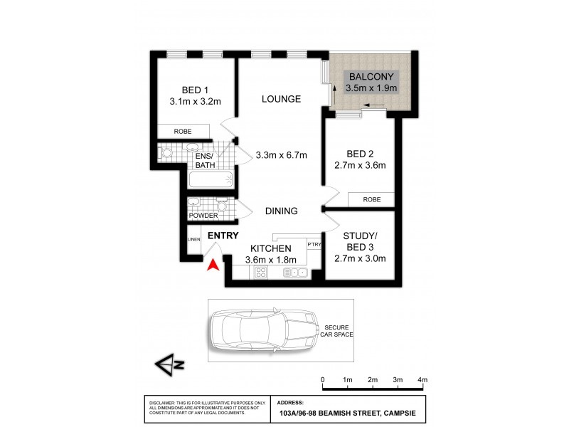 103A/96-98 Beamish Street, Campsie NSW 2194 Floorplan