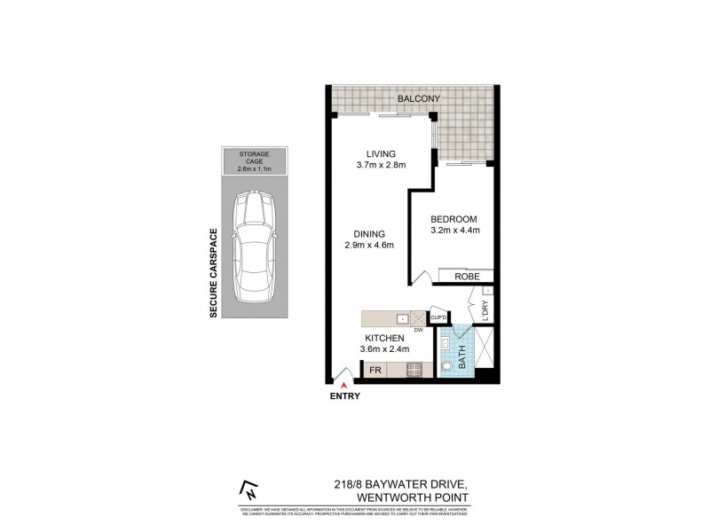 218/8 Baywater Drive, Wentworth Point NSW 2127 Floorplan