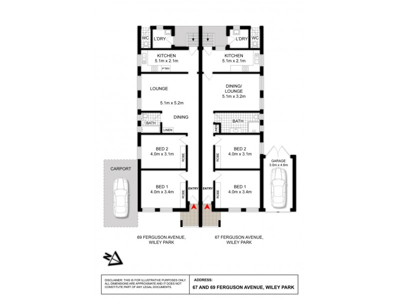 67 and 69 Ferguson Avenue, Wiley Park NSW 2195 Floorplan