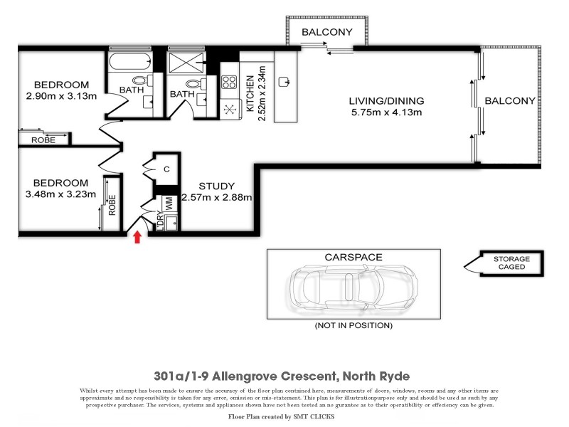 301A/1-9 Allengrove Crescent, North Ryde NSW 2113 Floorplan