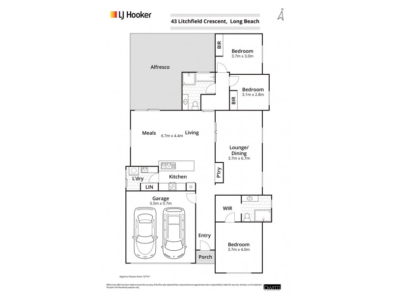 43 Litchfield Crescent, Long Beach NSW 2536 Floorplan