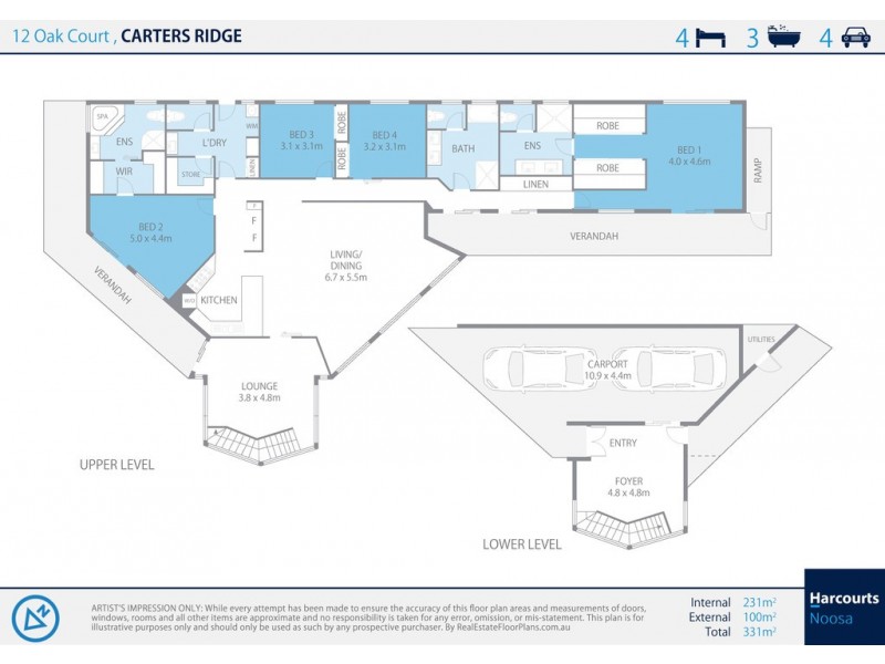 12 Oak Court, Carters Ridge QLD 4563 Floorplan