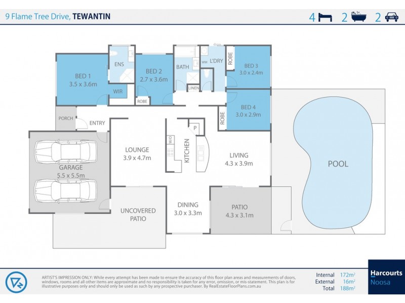 9 Flame Tree Drive, Tewantin QLD 4565 Floorplan