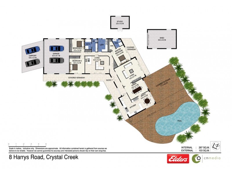 8 HARRYS ROAD, Crystal Creek NSW 2484 Floorplan