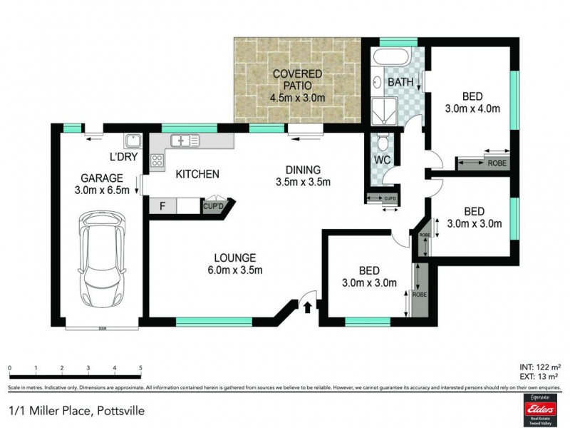 1/1 MILLER PLACE, Pottsville NSW 2489 Floorplan