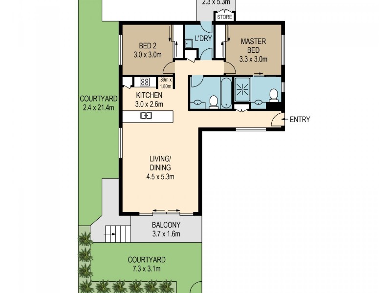 2/14 Pashen Street, Morningside QLD 4170 Floorplan