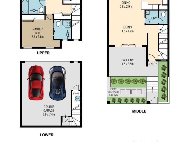 2/11 Cambridge Street, Carina Heights QLD 4152 Floorplan