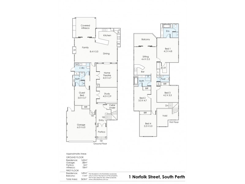 1 Norfolk Street, South Perth WA 6151 Floorplan