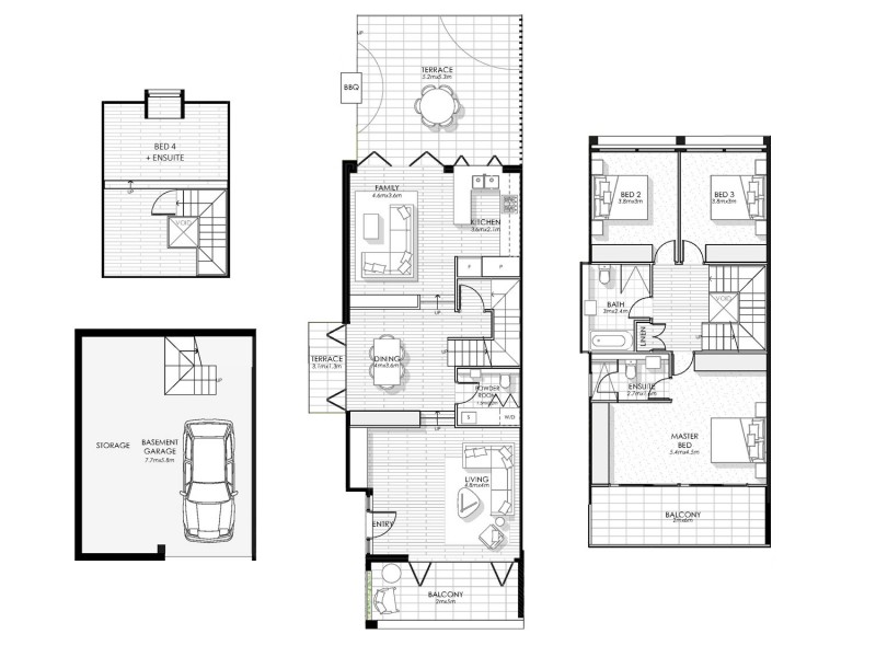 3A, 3B, 4A, 4B/17-21 Dobson crescent, Dundas Valley NSW 2117 Floorplan