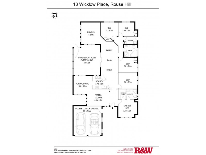 13 Wicklow Place, Rouse Hill NSW 2155 Floorplan