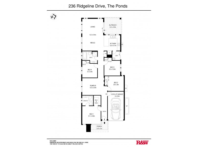 236 Ridgeline Drive, The Ponds NSW 2769 Floorplan