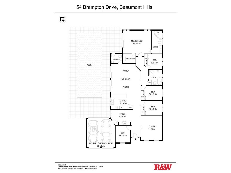 54 Brampton Drive, Beaumont Hills NSW 2155 Floorplan