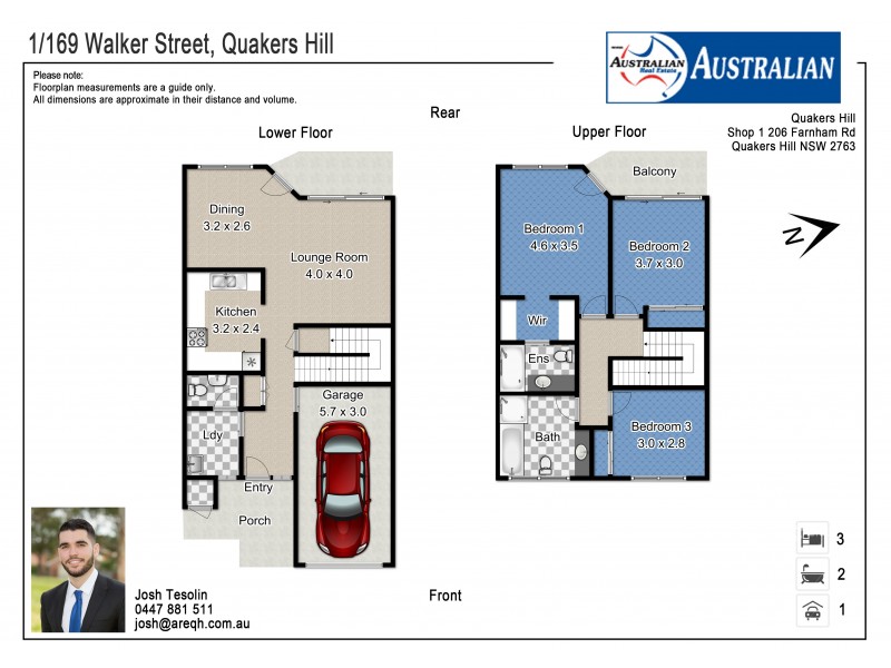 1/169 Walker Street, Quakers Hill NSW 2763 Floorplan