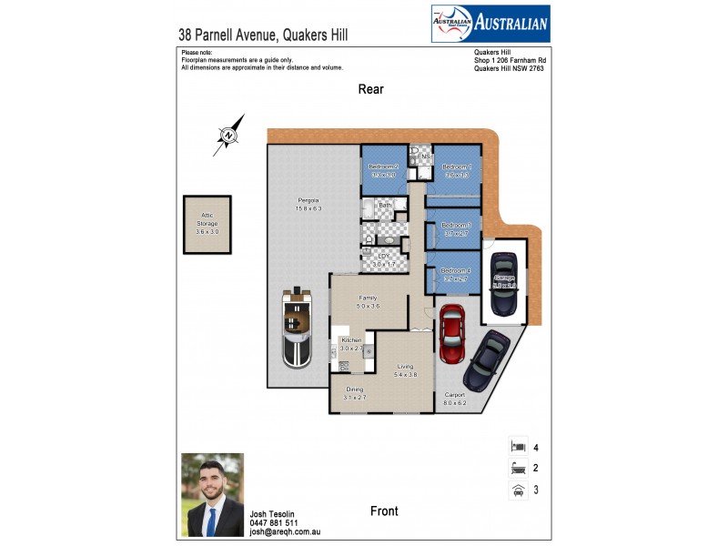 38 Parnell Avenue, Quakers Hill NSW 2763 Floorplan