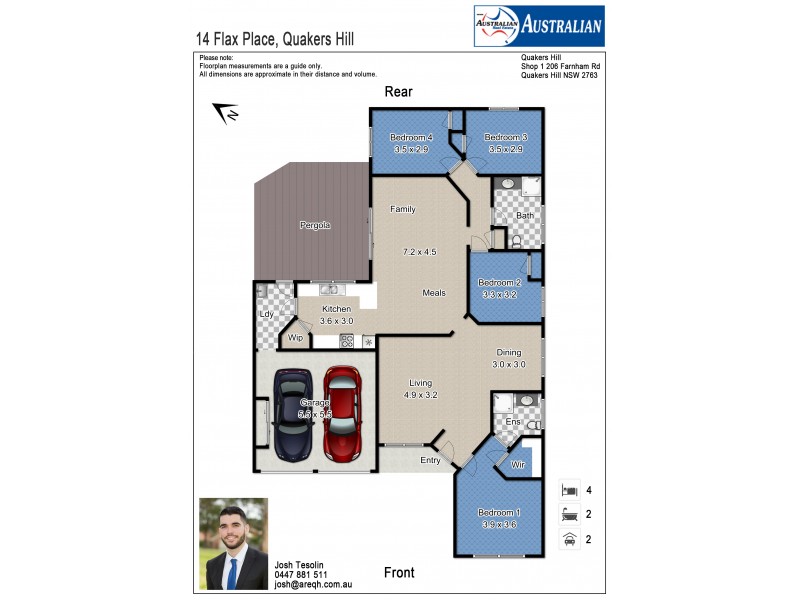 14 Flax Place, Quakers Hill NSW 2763 Floorplan