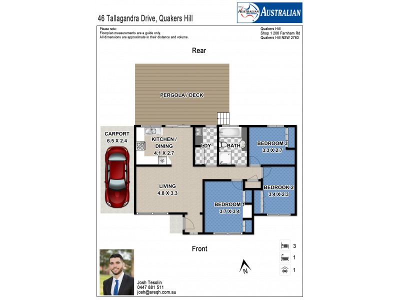 46 Tallagandra Drive, Quakers Hill NSW 2763 Floorplan