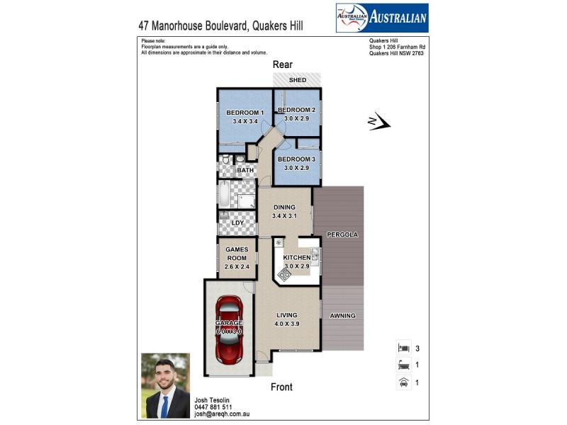 47  Manorhouse Blvd, Quakers Hill NSW 2763 Floorplan