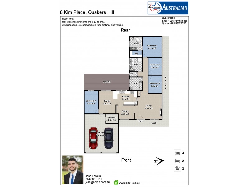 8  Kim Place, Quakers Hill NSW 2763 Floorplan