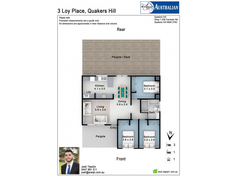 3 Loy Place, Quakers Hill NSW 2763 Floorplan