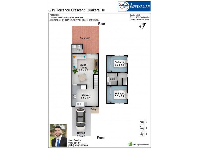 8/19 Torrance Crescent, Quakers Hill NSW 2763 Floorplan