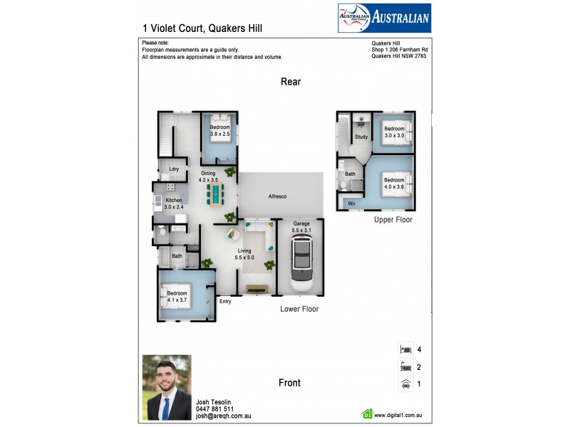 1 Violet Court, Quakers Hill NSW 2763 Floorplan