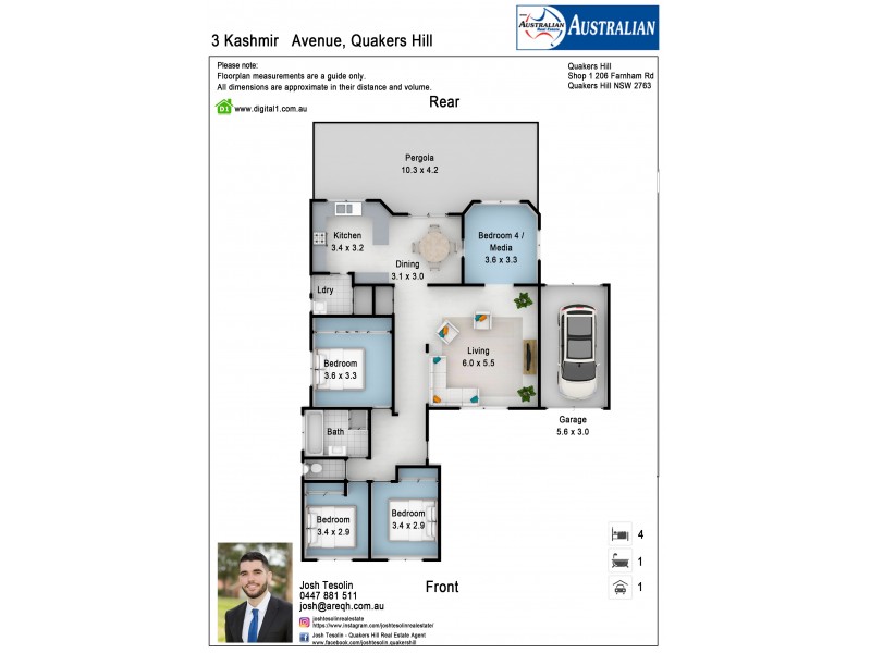 3 Kashmir Avenue, Quakers Hill NSW 2763 Floorplan
