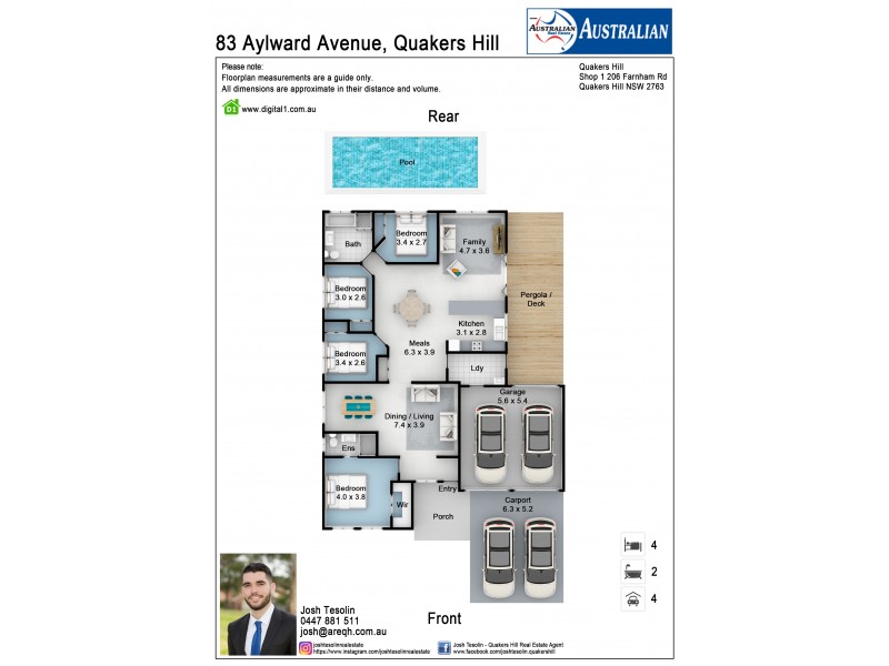 83 Aylward Avenue, Quakers Hill NSW 2763 Floorplan
