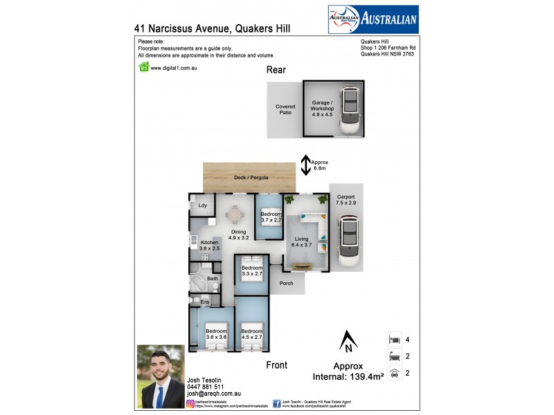 41 Narcissus Avenue, Quakers Hill NSW 2763 Floorplan