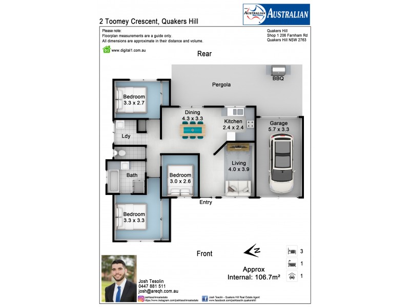 2 Toomey Crescent, Quakers Hill NSW 2763 Floorplan
