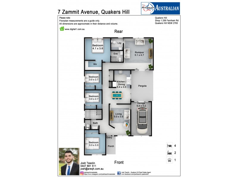 7 Zammit Avenue, Quakers Hill NSW 2763 Floorplan