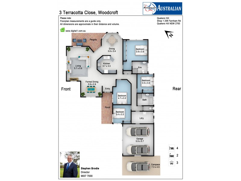 3 Terracotta Close, Woodcroft NSW 2767 Floorplan
