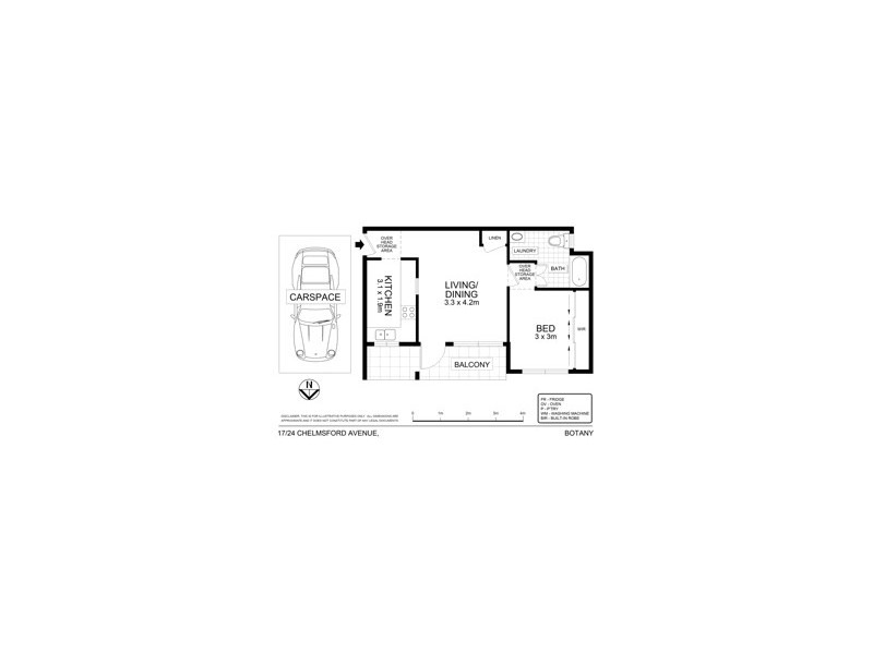 17/24 Chelmsford Avenue, Botany NSW 2019 Floorplan