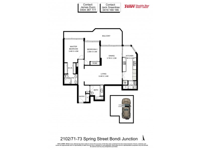 2102/71-73 Spring Street, Bondi Junction NSW 2022 Floorplan