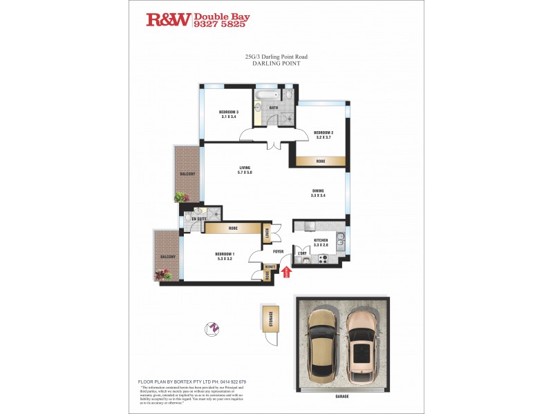 25G/3 Darling Point Road, Darling Point NSW 2027 Floorplan