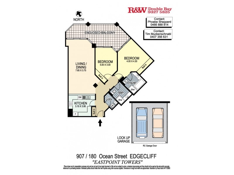 907/180 Ocean Street, Edgecliff NSW 2027 Floorplan