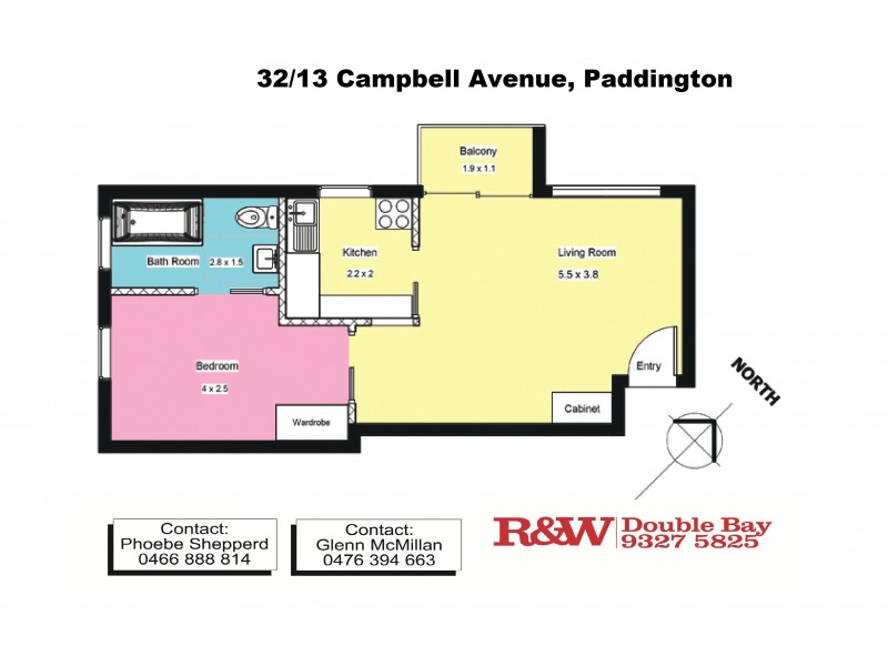 32/13 Campbell Avenue, Paddington NSW 2021 Floorplan