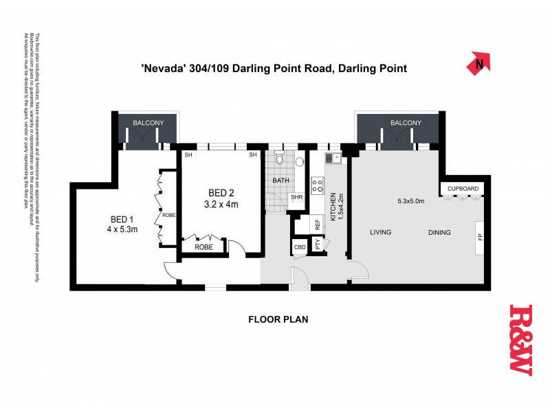 304/109 Darling Point Road, Darling Point NSW 2027 Floorplan