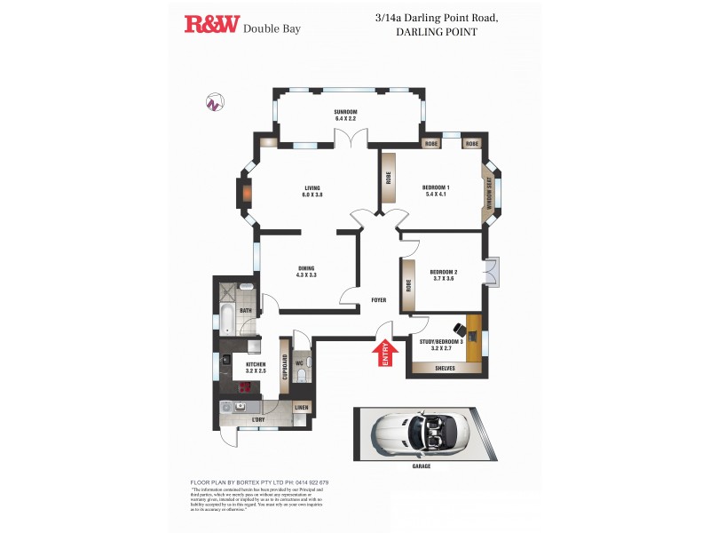 3/14A Darling Point Road, Darling Point NSW 2027 Floorplan