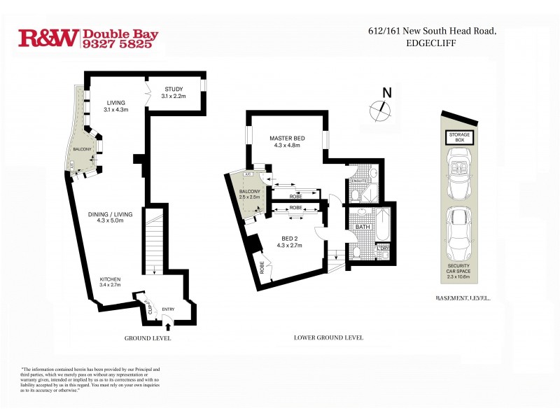 612/161 New South Head Road, Edgecliff NSW 2027 Floorplan