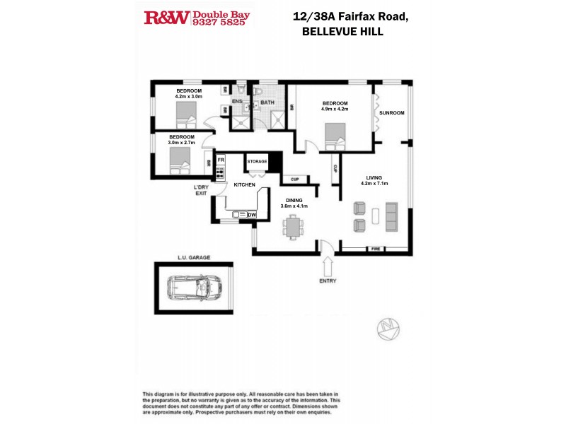 12/38A  Fairfax Road, Bellevue Hill NSW 2023 Floorplan