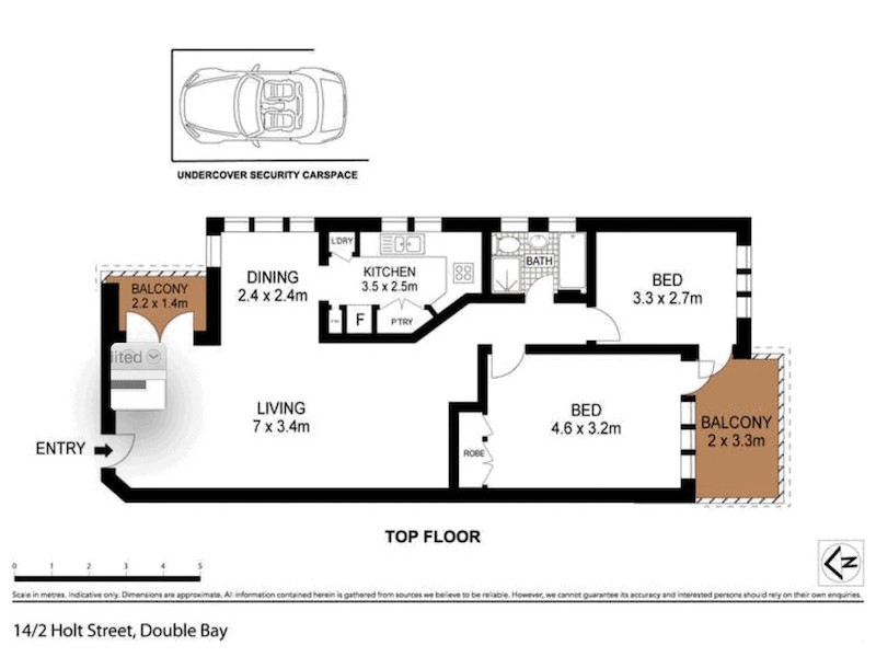 14/2 Holt St, Double Bay NSW 2028 Floorplan