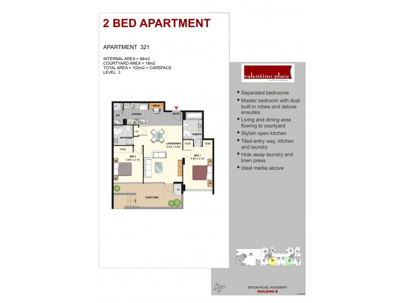 321/4 Spring St, Rosebery NSW 2018 Floorplan