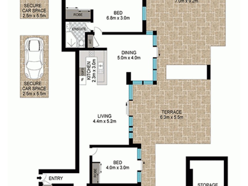 341/8 Lachlan Street, Waterloo NSW 2017 Floorplan