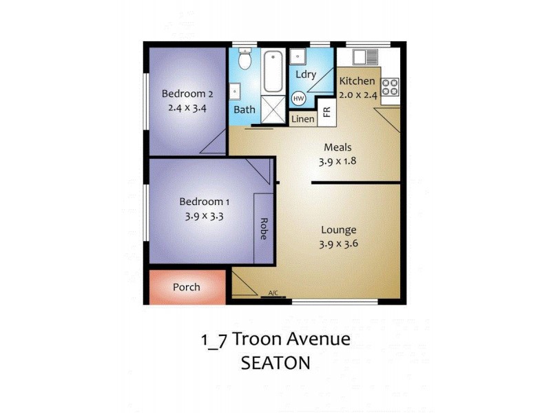 1/7 Troon Ave, Seaton SA 5023 Floorplan