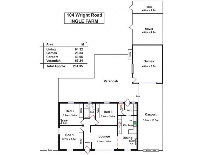 104 Wright Rd, Ingle Farm SA 5098 Floorplan