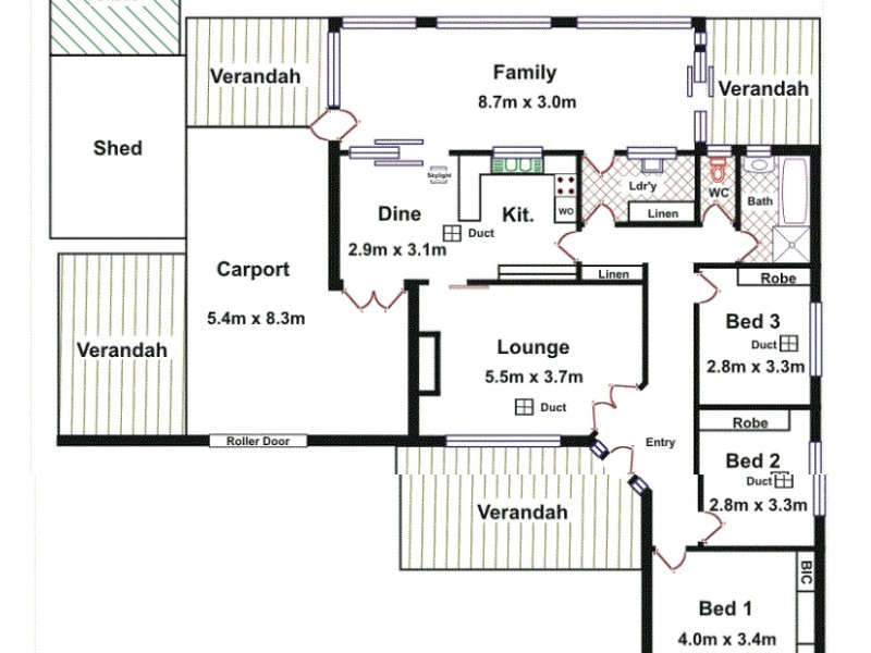 8 Carinya Crescent, Rostrevor SA 5073 Floorplan