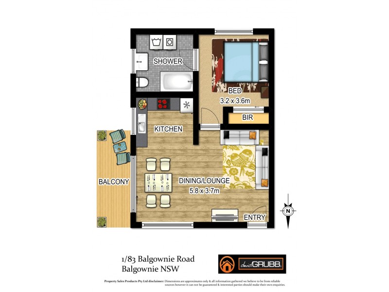 1/83 Balgownie Rd, Balgownie NSW 2519 Floorplan