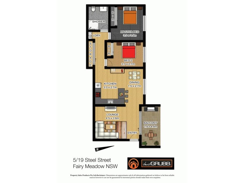 5/19 Steel St, Fairy Meadow NSW 2519 Floorplan