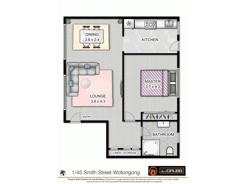 1/45 Smith St, Wollongong NSW 2500 Floorplan
